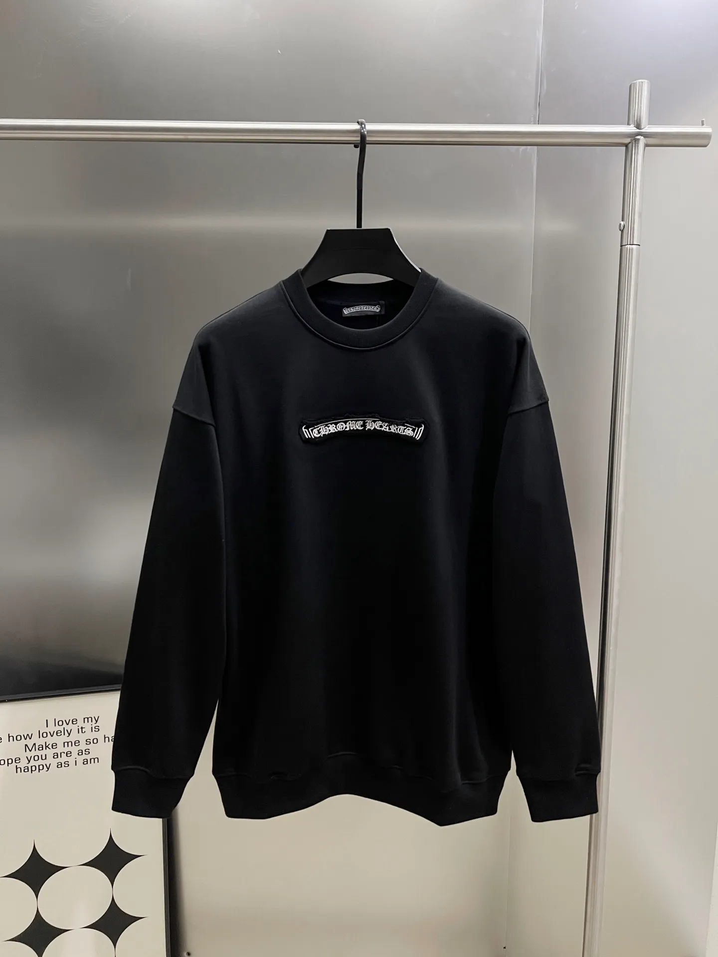 🅿️290 CH Crow 2025 autumn and winter new round neck long-sleeved sweatshirt, horseshoe Sanskrit letters + cross three-dimensional embroidery process, the real thing is great🔥Same style for men and women, loose version, size S M L XL XXL five sizes black white